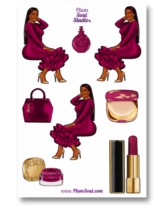 Thais in Crimson Sticker Sheet