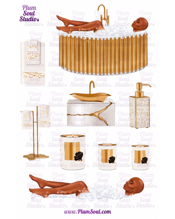 Debbie Bath Time Sticker Sheet Bald