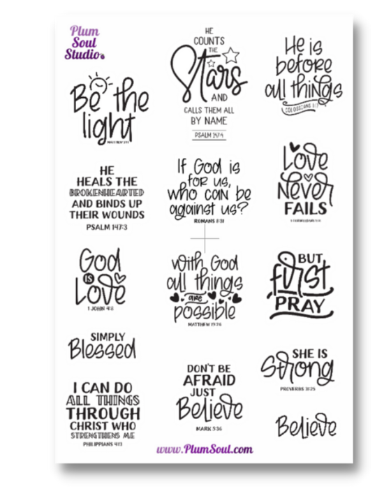 Affirmations from the Word Sticker Sheet