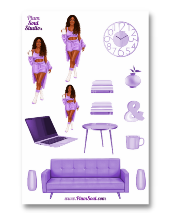 BJ Cozy Lavender Sticker Sheet