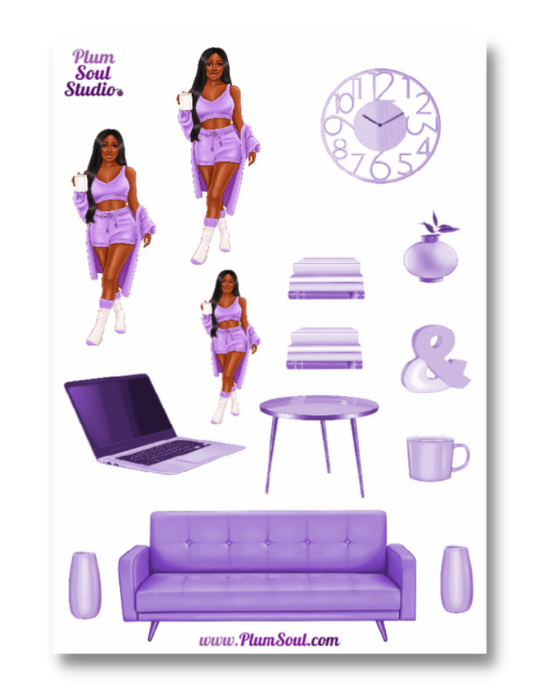 BJ Cozy Lavender Sticker Sheet