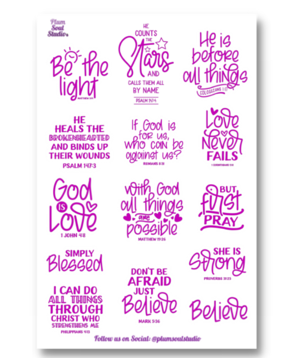 Affirmations from the Word Sticker Sheet