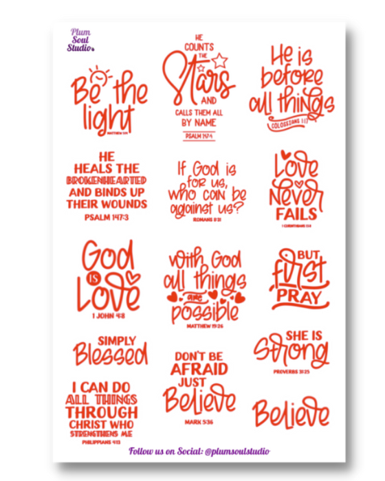 Affirmations from the Word Sticker Sheet