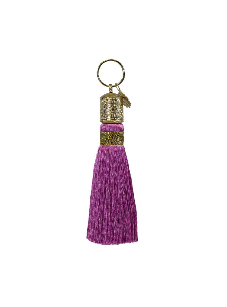 Magenta Tassel Key Ring