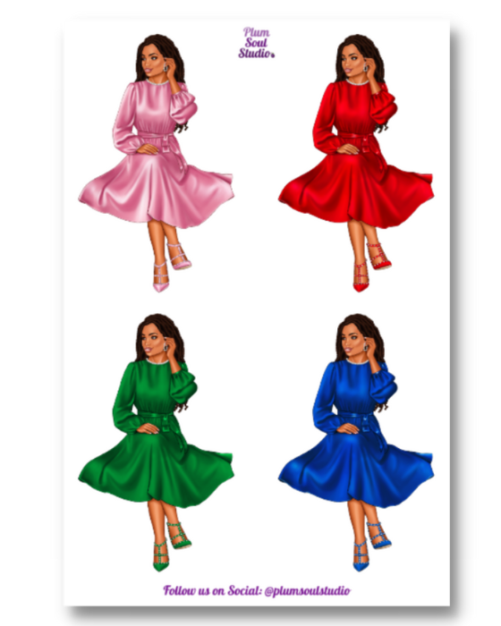Marion Holiday Dress Sticker Sheet
