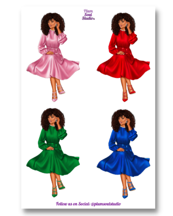 Marion Holiday Dress Sticker Sheet