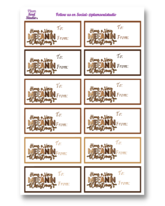 Melanin Christmas Gift Labels
