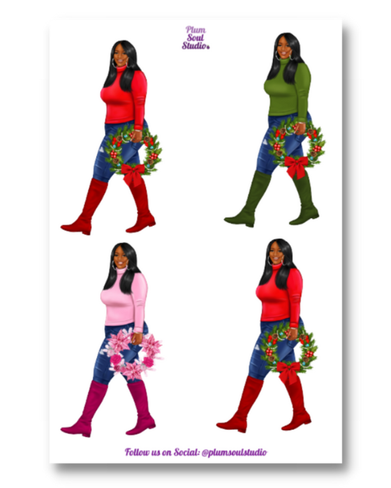 Nora Wreath Braids Sticker Sheet