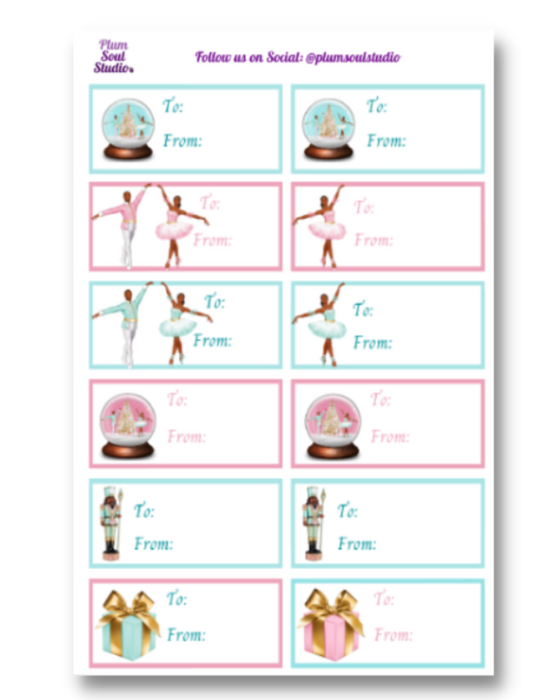 Nutcracker Christmas Gift Labels