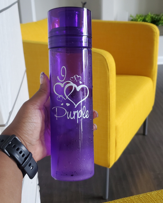 I Love Purple Water Bottle