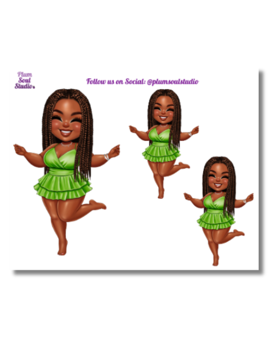 Beach Time Girlie Mini Sticker Sheet