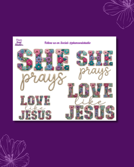 She Prays Mini Sticker Sheet
