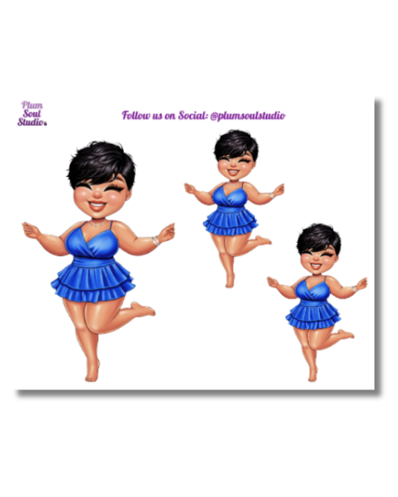 Beach Time Girlie Mini Sticker Sheet