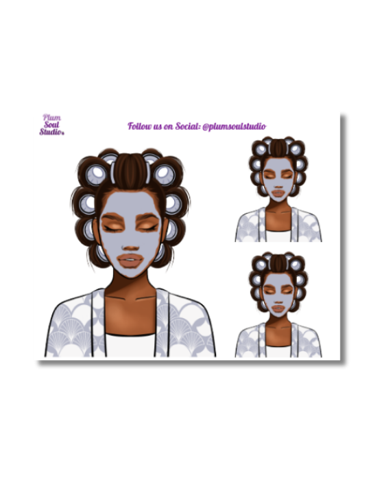 Night Time Wind Down Hair Mini Sticker Sheet