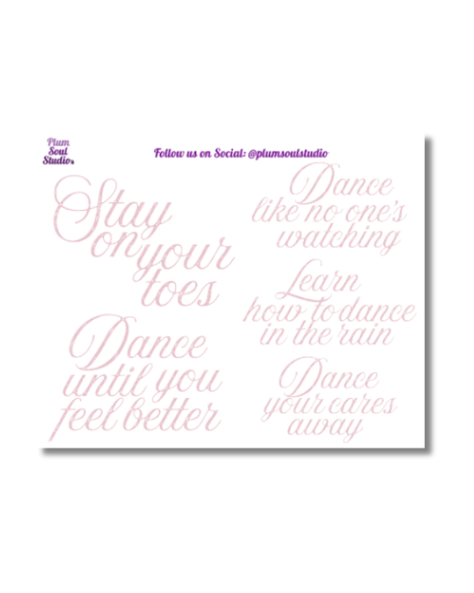 Dance Quotes Mini Sticker Sheet