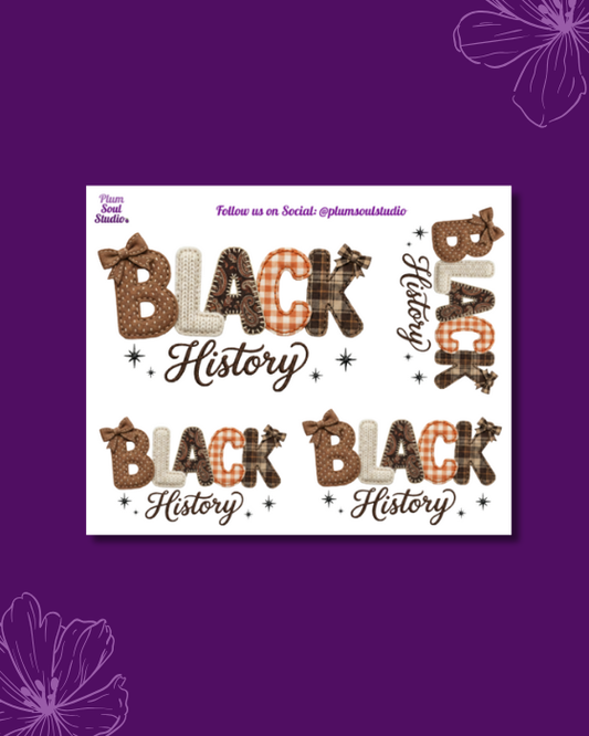 Cute Melanin Fabric Black History Mini Sticker Sheet