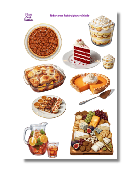 Thanksgiving Desserts and Things Sticker Sheet