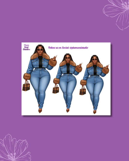 Jean Day Curvy Mini Sticker Sheet