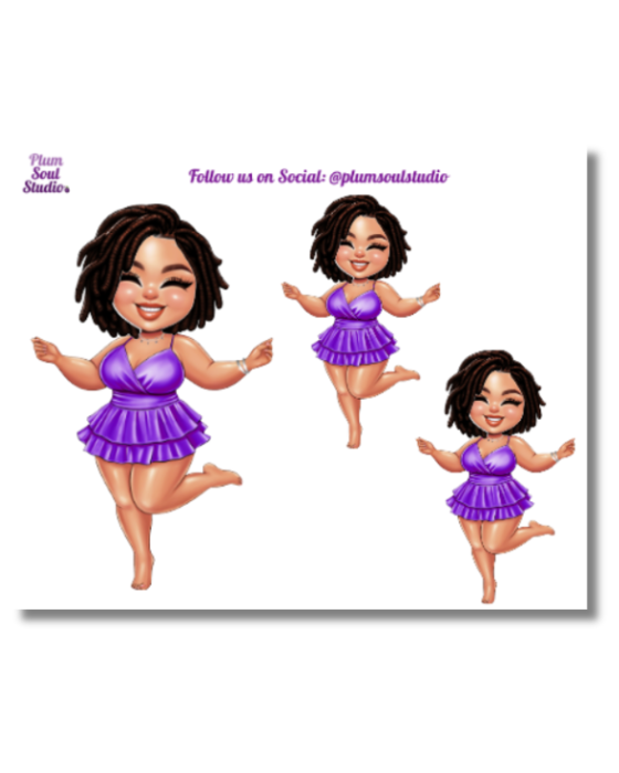 Beach Time Girlie Mini Sticker Sheet