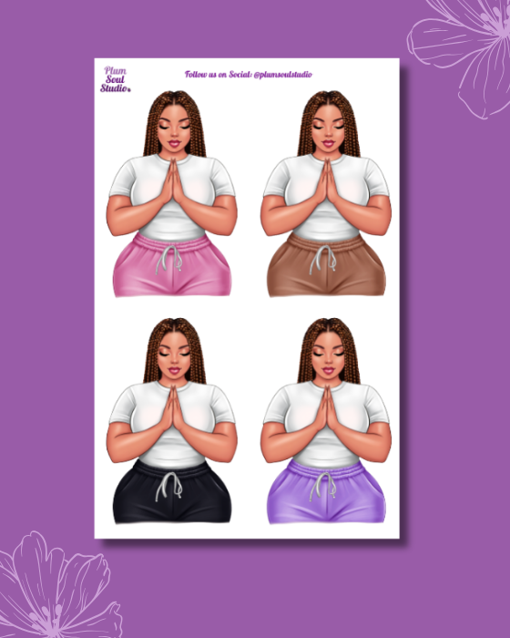 Praying Paula Sticker Sheet
