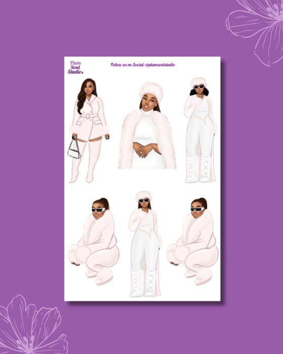 Winter White Sticker Sheet Curvy