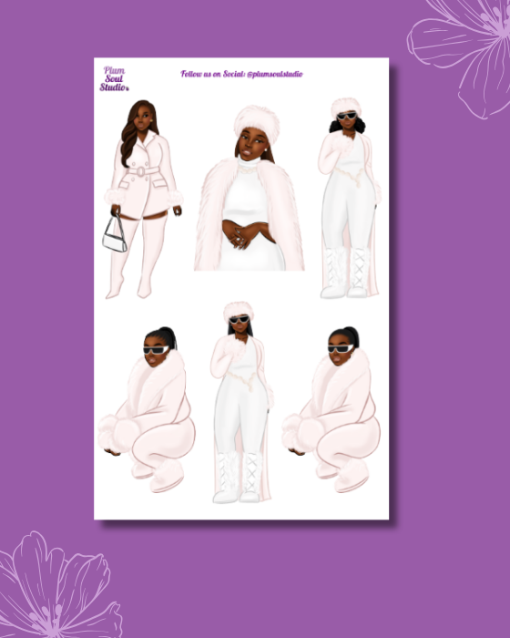 Winter White Sticker Sheet Curvy