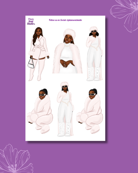 Winter White Sticker Sheet Curvy