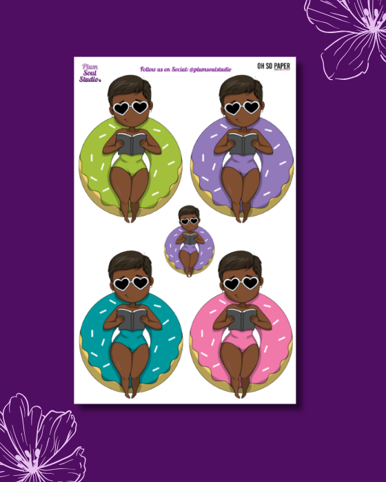 Oh So Paper Reading on Doughnut Sticker Sheet
