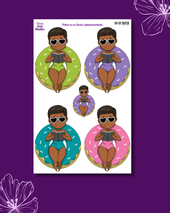 Oh So Paper Reading on Doughnut Sticker Sheet