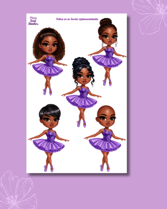 Chibi Ballerina Sticker Sheet