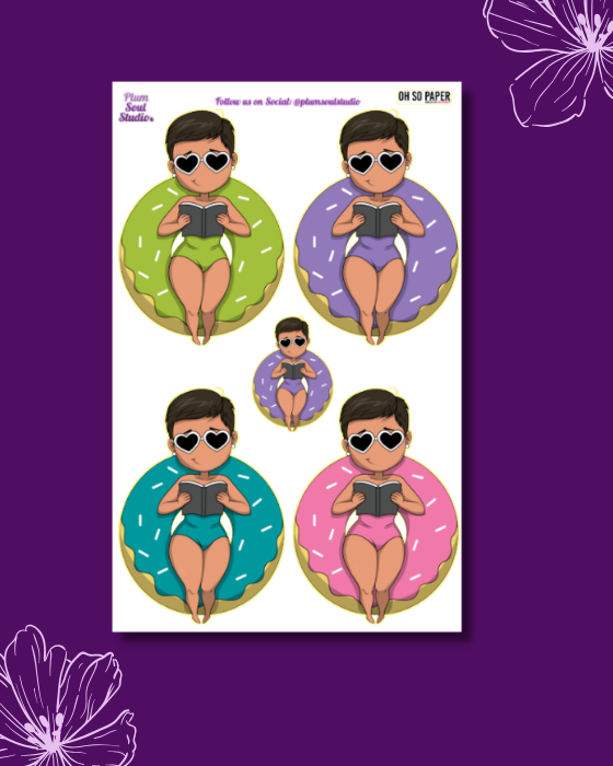 Oh So Paper Reading on Doughnut Sticker Sheet