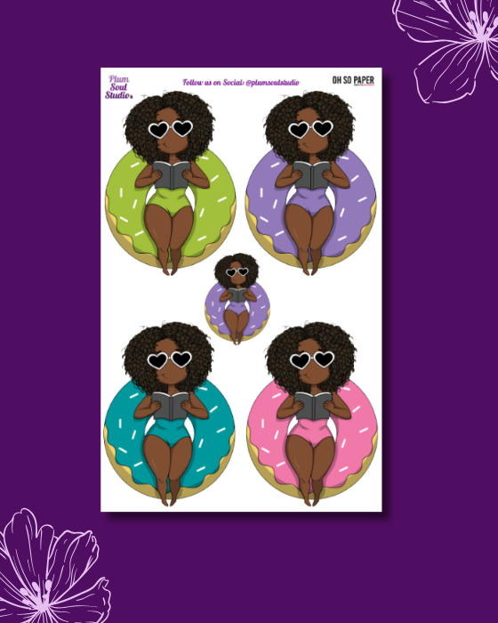 Oh So Paper Reading on Doughnut Sticker Sheet