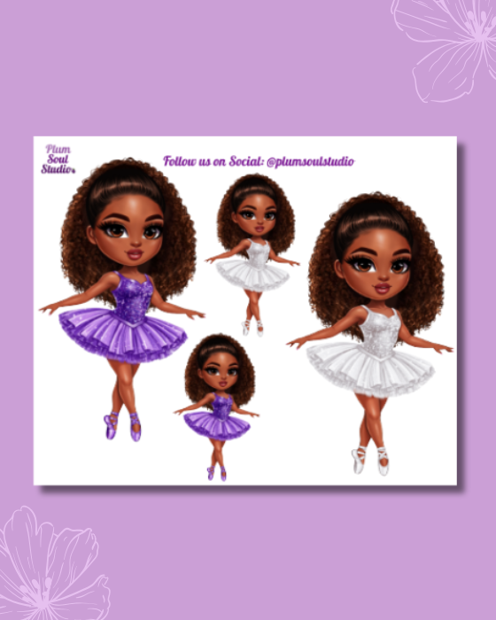 Chibi Ballerina Mini Sticker Sheet