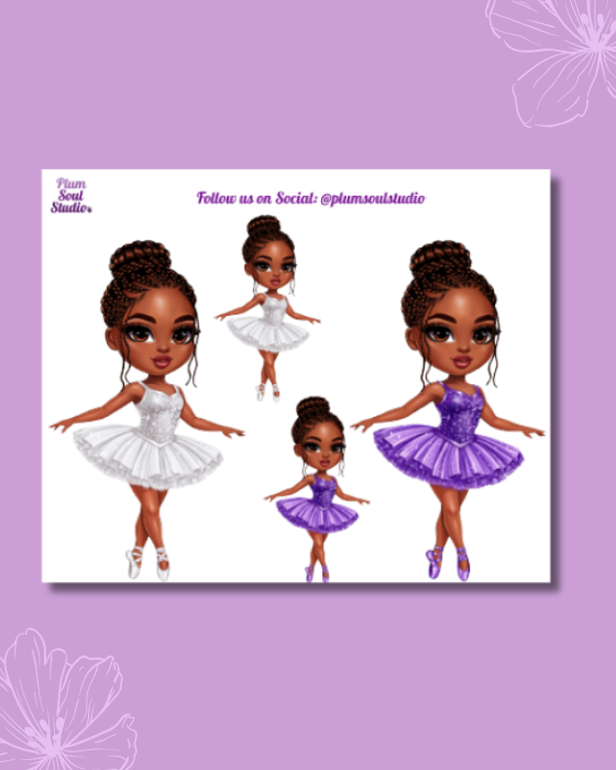 Chibi Ballerina Mini Sticker Sheet