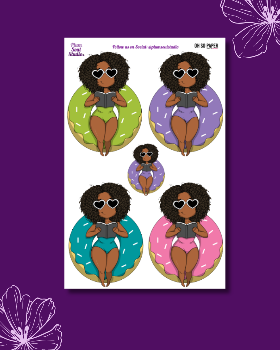Oh So Paper Reading on Doughnut Sticker Sheet