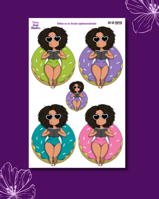 Oh So Paper Reading on Doughnut Sticker Sheet