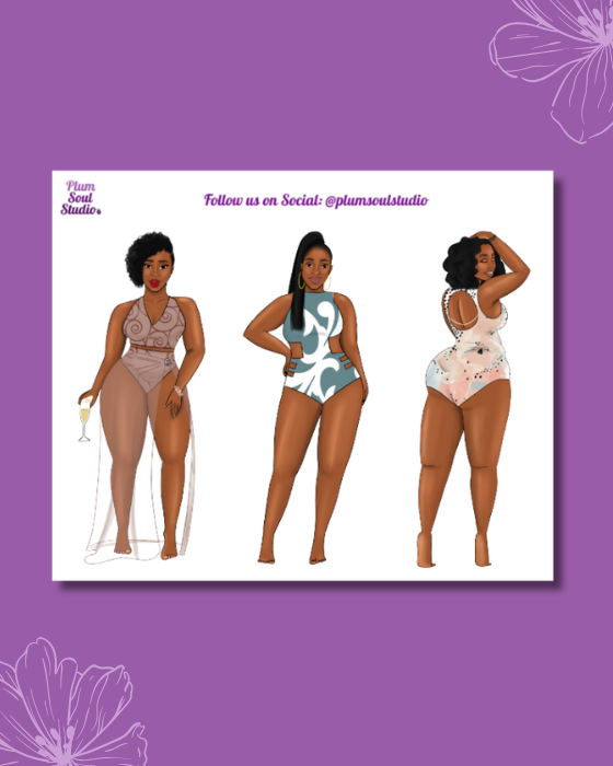 Assorted Bathing Suits Mini Sticker Sheet