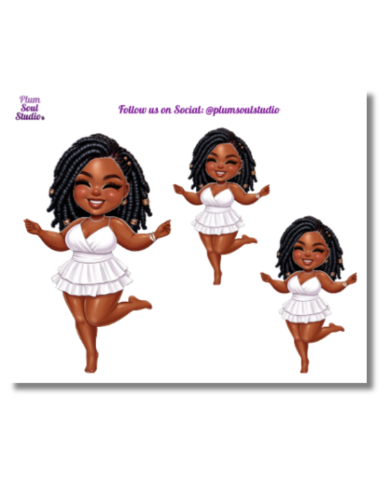 Beach Time Girlie Mini Sticker Sheet