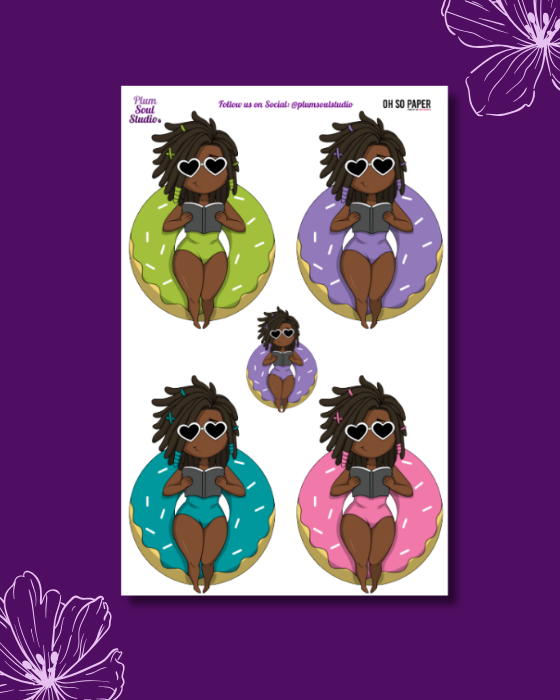 Oh So Paper Reading on Doughnut Sticker Sheet