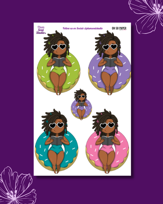 Oh So Paper Reading on Doughnut Sticker Sheet