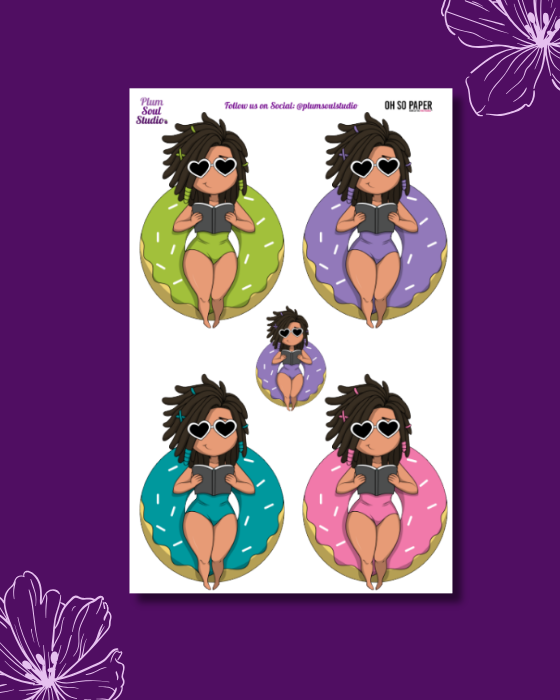 Oh So Paper Reading on Doughnut Sticker Sheet