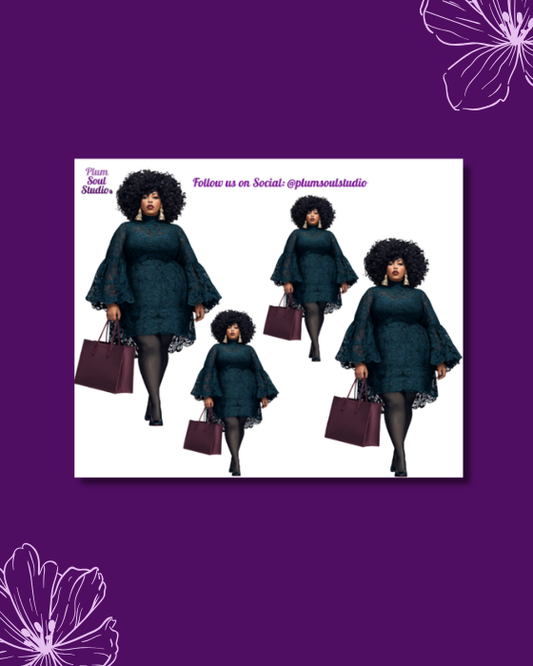 Curvy Janet Mini Sticker Sheet