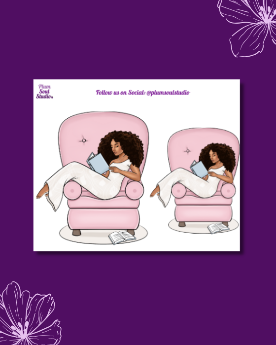 Reading Chair Mini Sticker Sheet