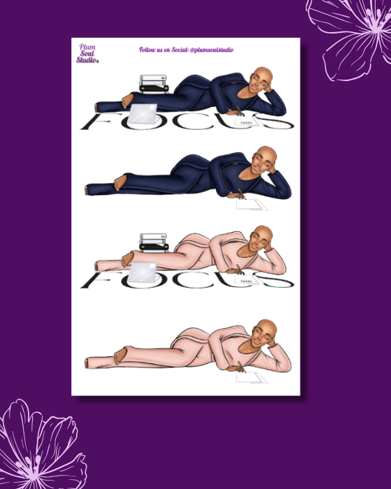 Focus on Your Goals Bald Sticker Sheet