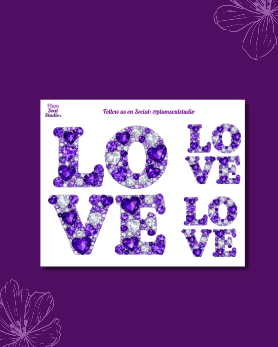 Rhinestone Love Mini Sticker Sheet