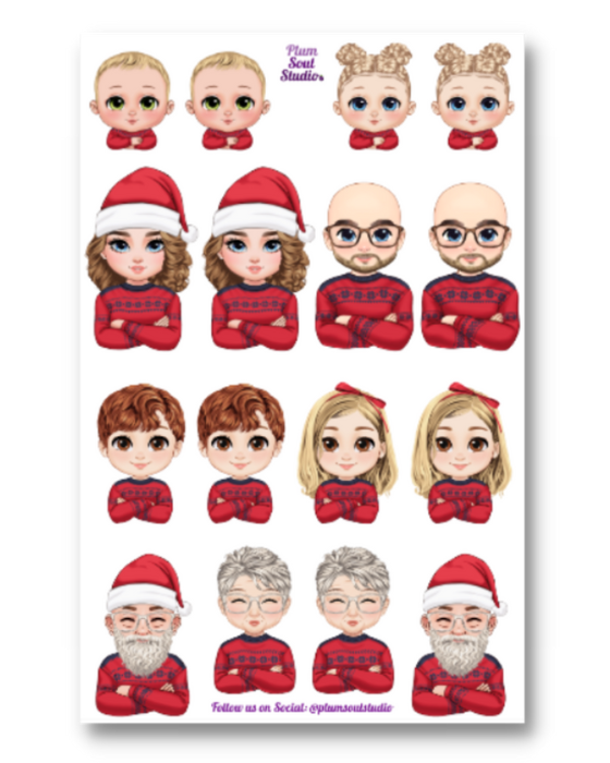Family Christmas Sticker Sheet