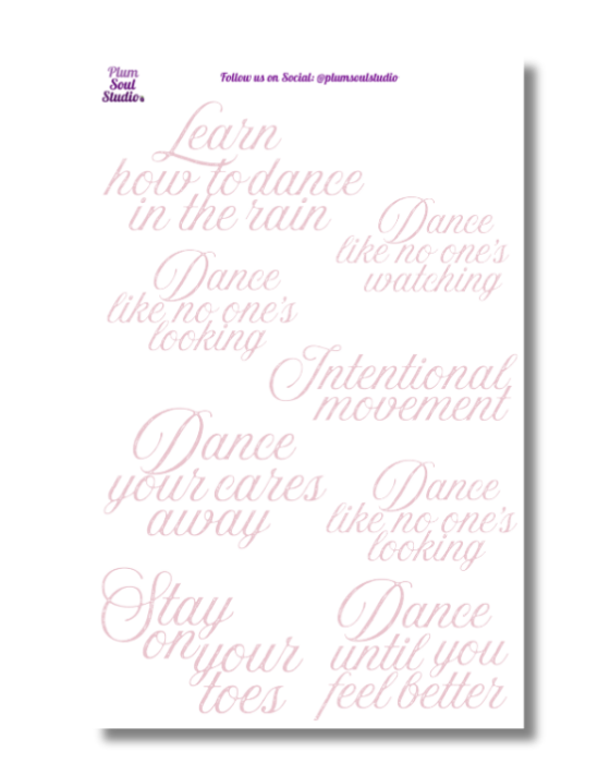 Dance Quotes Sticker Sheet