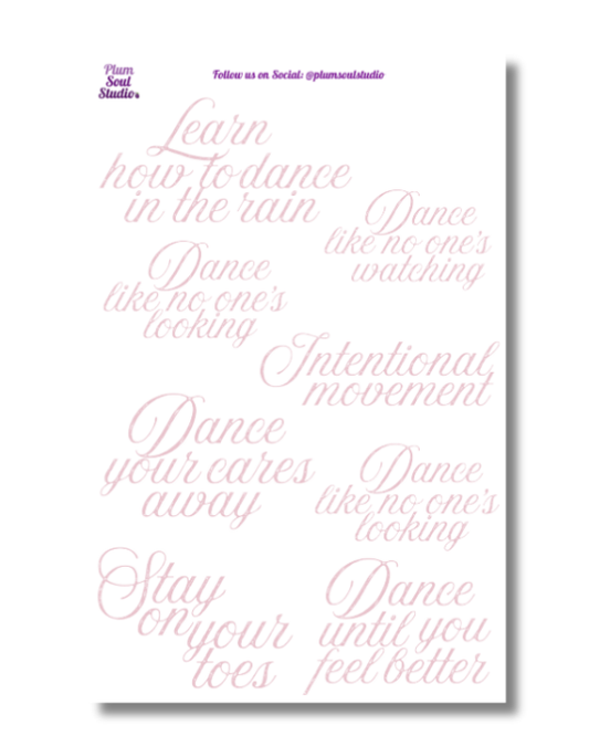 Dance Quotes Sticker Sheet