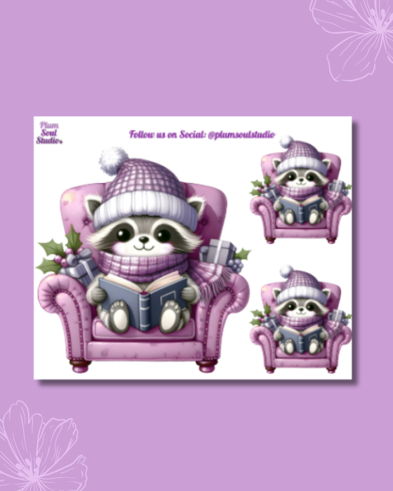 Christmas Racoons Mini Sticker Sheet