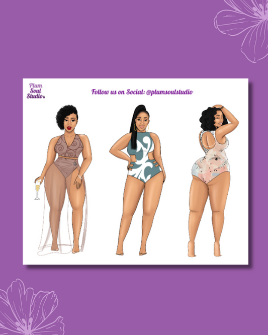 Assorted Bathing Suits Mini Sticker Sheet